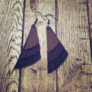 Faux leather earrings